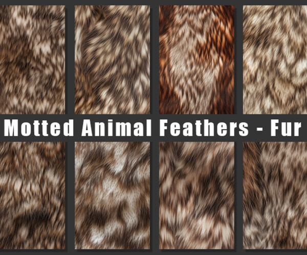 ArtStation - 8 Tileable Seamless Natural Motted Animal Fur and Feathers ...