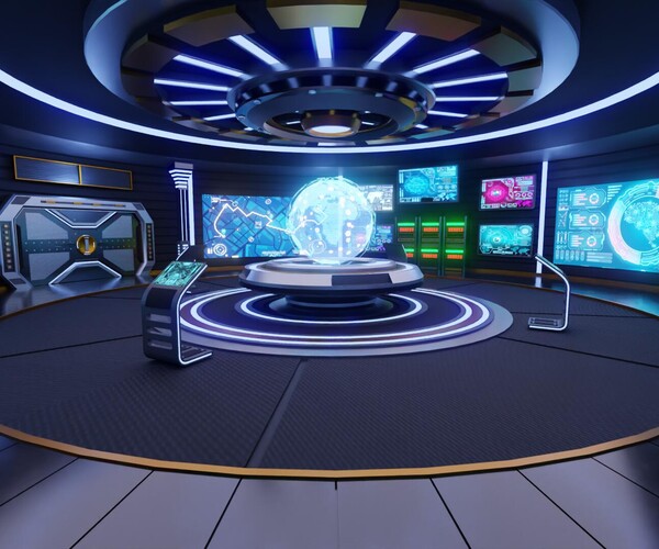 ArtStation - Sci-Fi Command Room Interior 3D Model | Game Assets