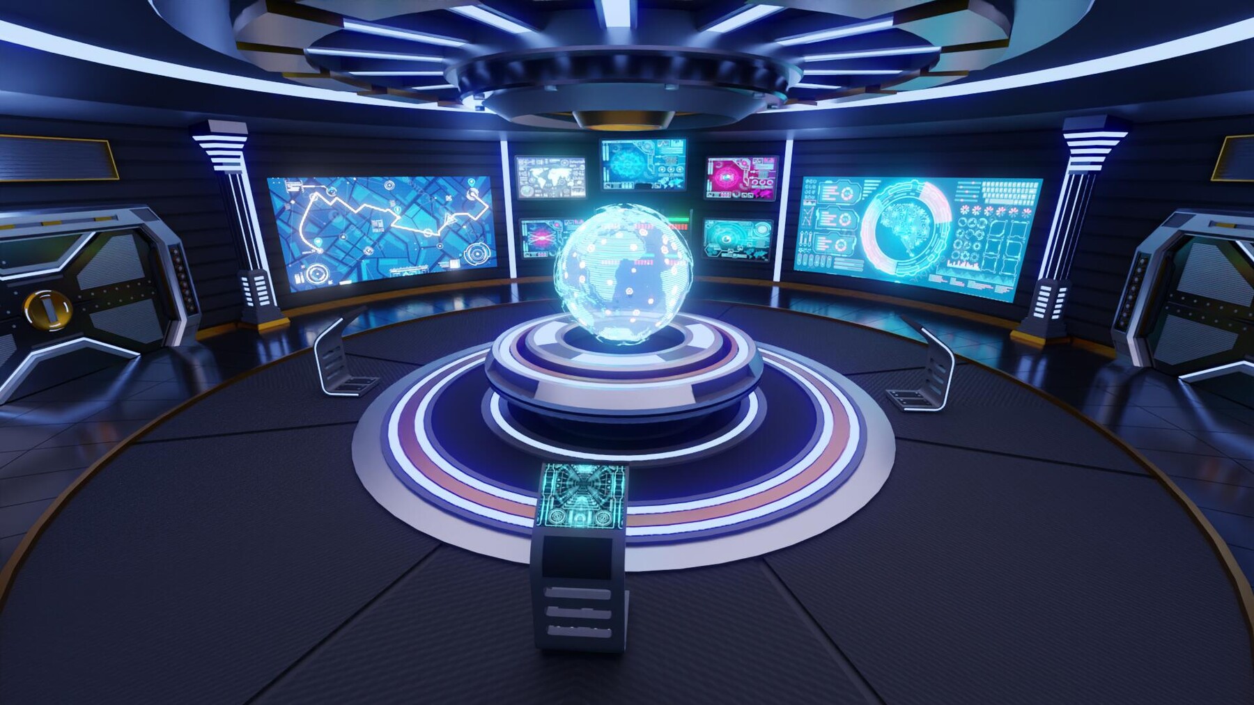 ArtStation - Sci-Fi Command Room Interior 3D Model | Game Assets