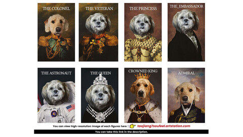 120+ Historical classic royal pet portrait templates
