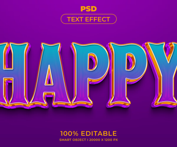 ArtStation - Happy PSD Fully Editable Text Effect. Layer Style PSD ...