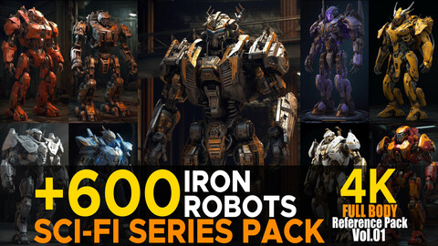 +600 Iron Robots 4K (Sci-Fi Series Vol.01)