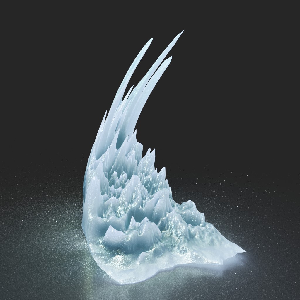 ArtStation - Low poly Curve Ice Spike 230503 | Game Assets