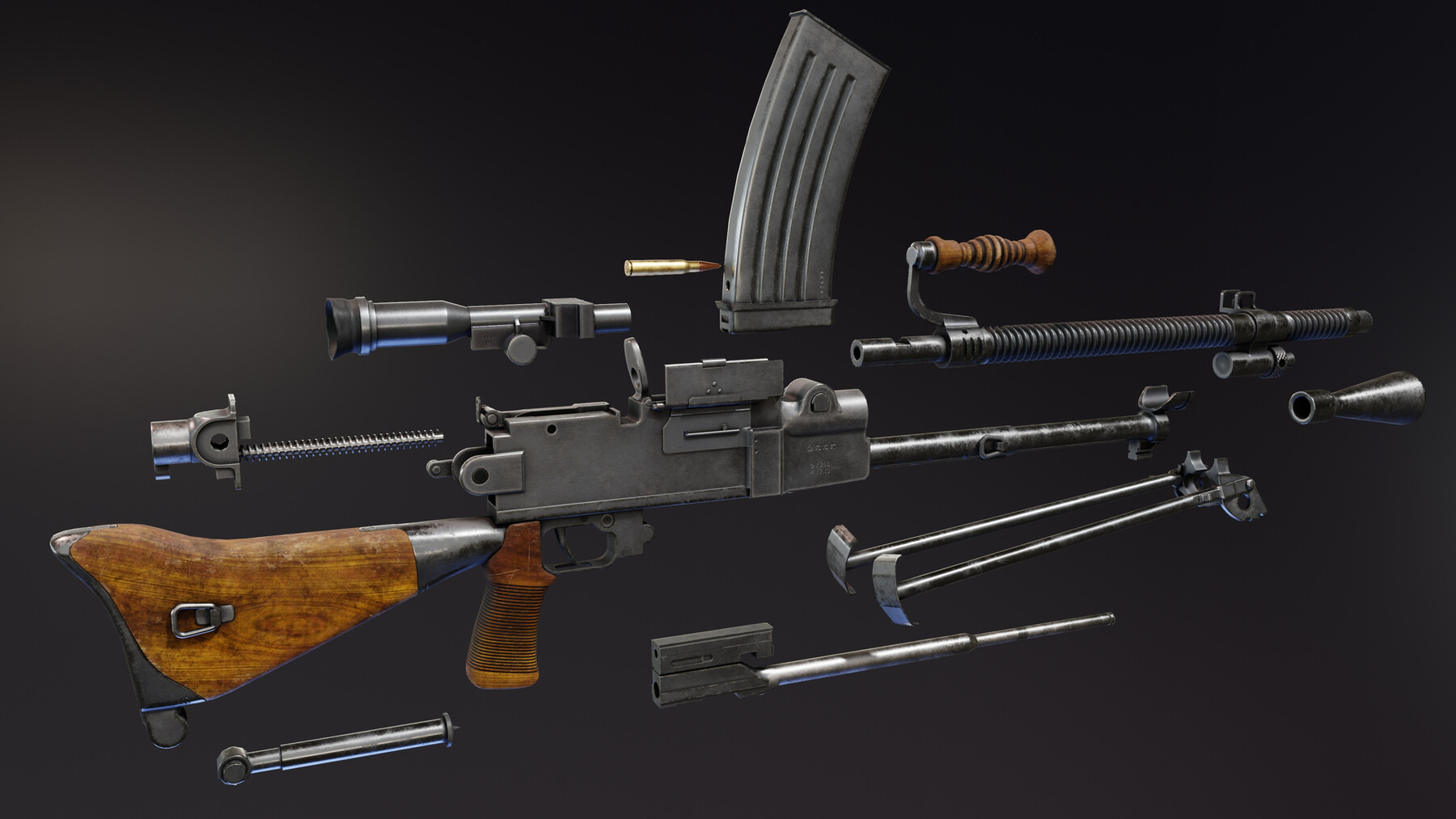 ArtStation - Nambu Type 99 LMG | Game Assets