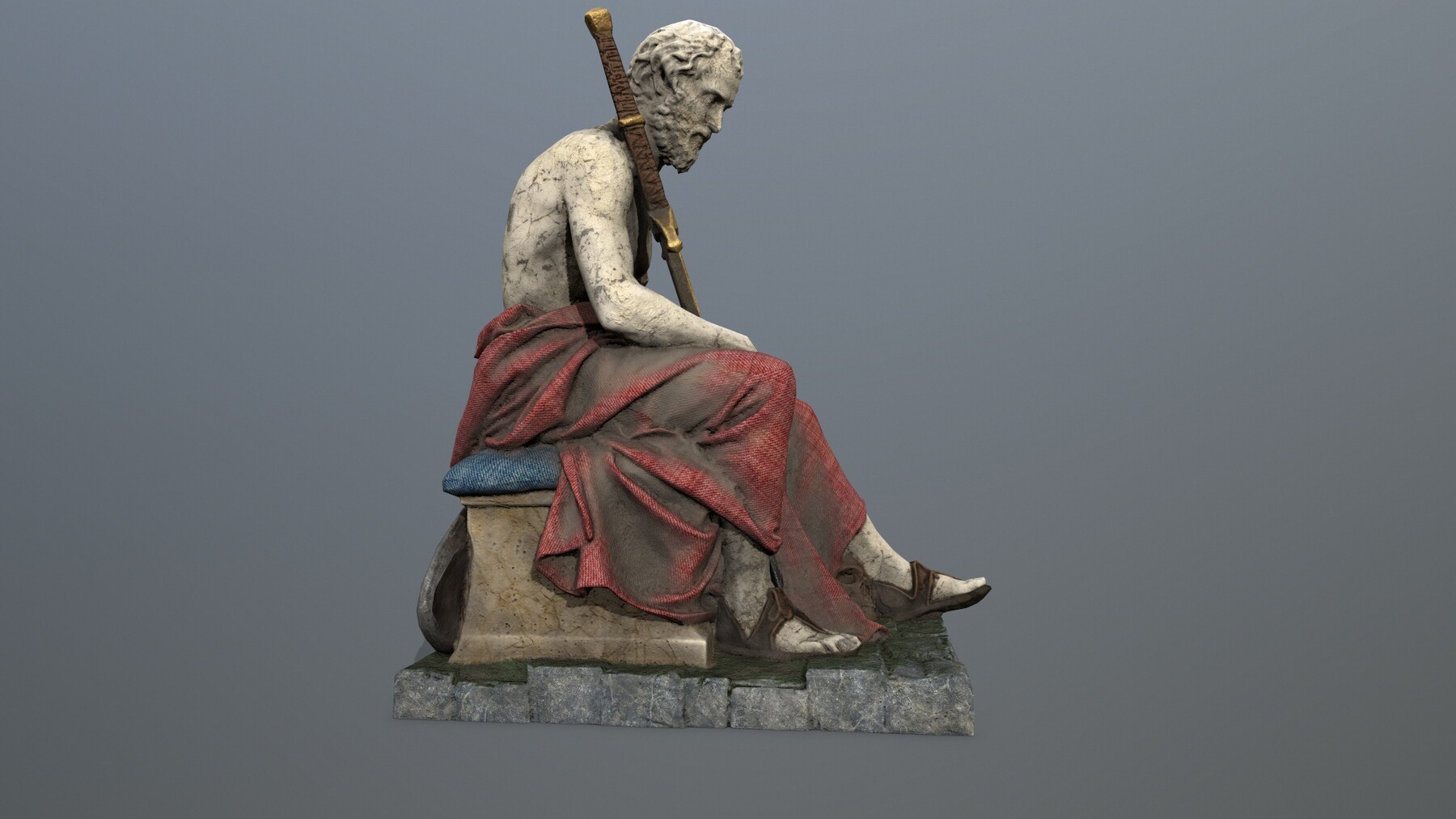 Бг3 статуя. Man Statue 3d model.