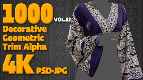 1000 Decorative Geometric Trim Alpha + 4K + PSD + High Quality Vol.02