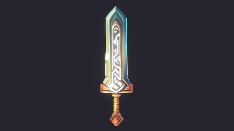 Stylized Sword - low poly game asset