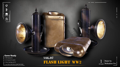 Military Flashlight ww2 - VOL07 (Game Ready)