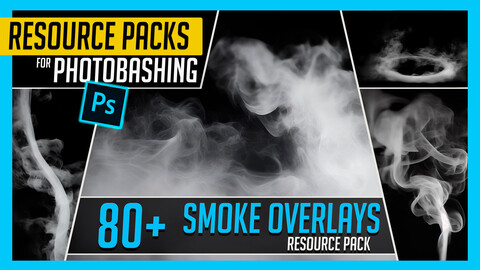 PHOTOBASH 80+ Smoke, Fog, Clouds Overlay Effects Resource Pack Photos for Photobashing in Photoshop