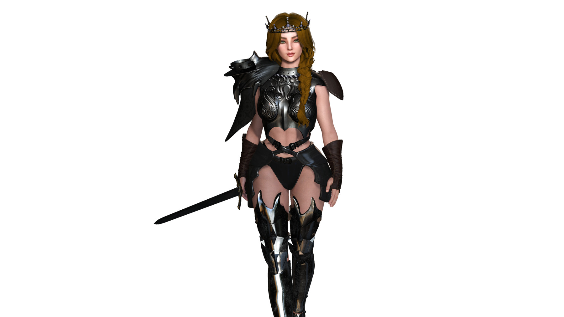 Artstation Aaa 3d Fantasy Female Warrior Queen Realistic Rigged Game Ready Character Game 0092