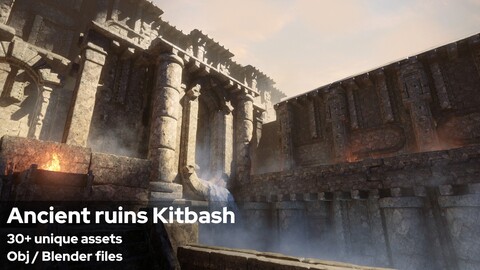 Ancient ruins kitbash set