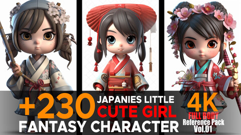 +230 Japanies Little Cute Girl(Japanies Fantasy Character Collection.Vol01) 4K