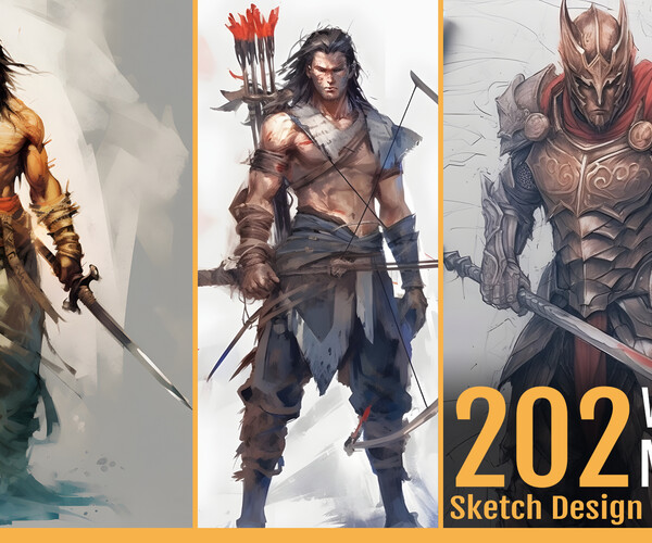 ArtStation - 202 Warrior Male Sketch Design Reference Images | Artworks