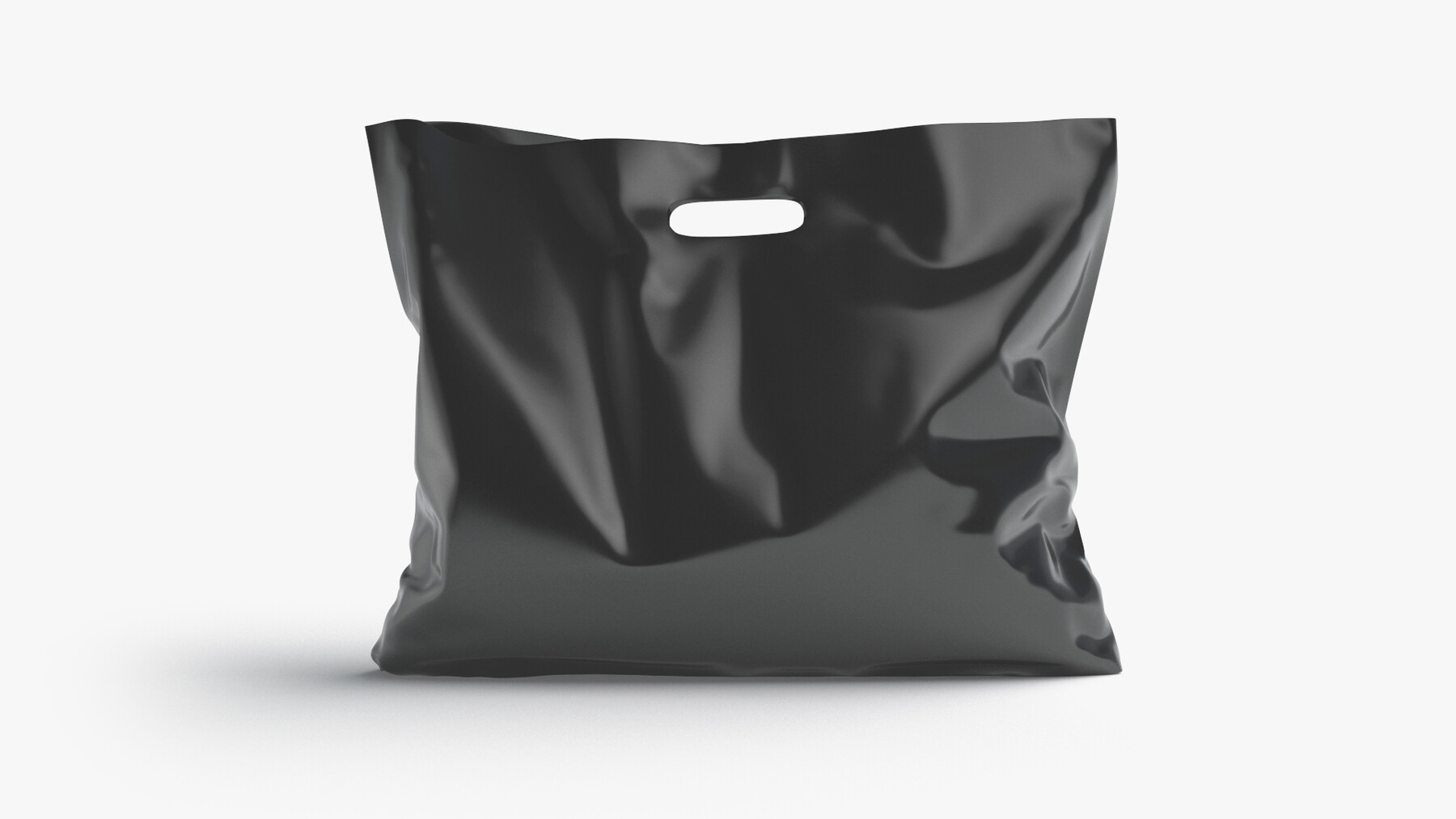 Black Loop Handle Plastic Bag - 3D Model by rebrandy