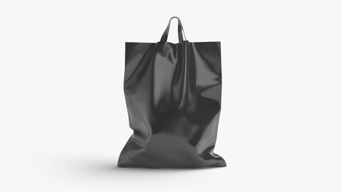 Black Loop Handle Plastic Bag - shop carry packet stand