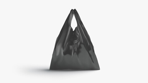 Black T-shirt Plastic Bag - handle packet stand