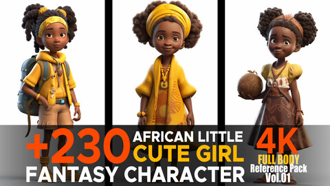 +230 African Little Cute Girl (African Fantasy character Vol.01) 4K