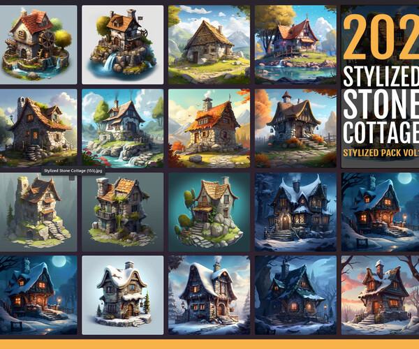 ArtStation - 202 Stylized Stone Cottage References | Artworks