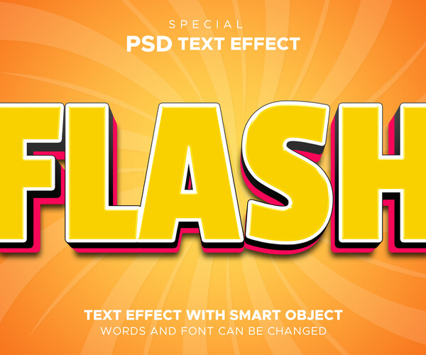 ArtStation - 3D Flash. PSD Fully Editable Text Effect. Layer Style PSD ...