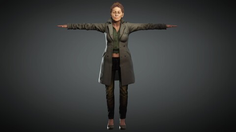 Character - Detective Mature Woman - Rigged and Blendshapes