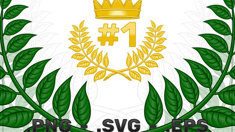 Vector Design Laurel Wreath With Royal Crown