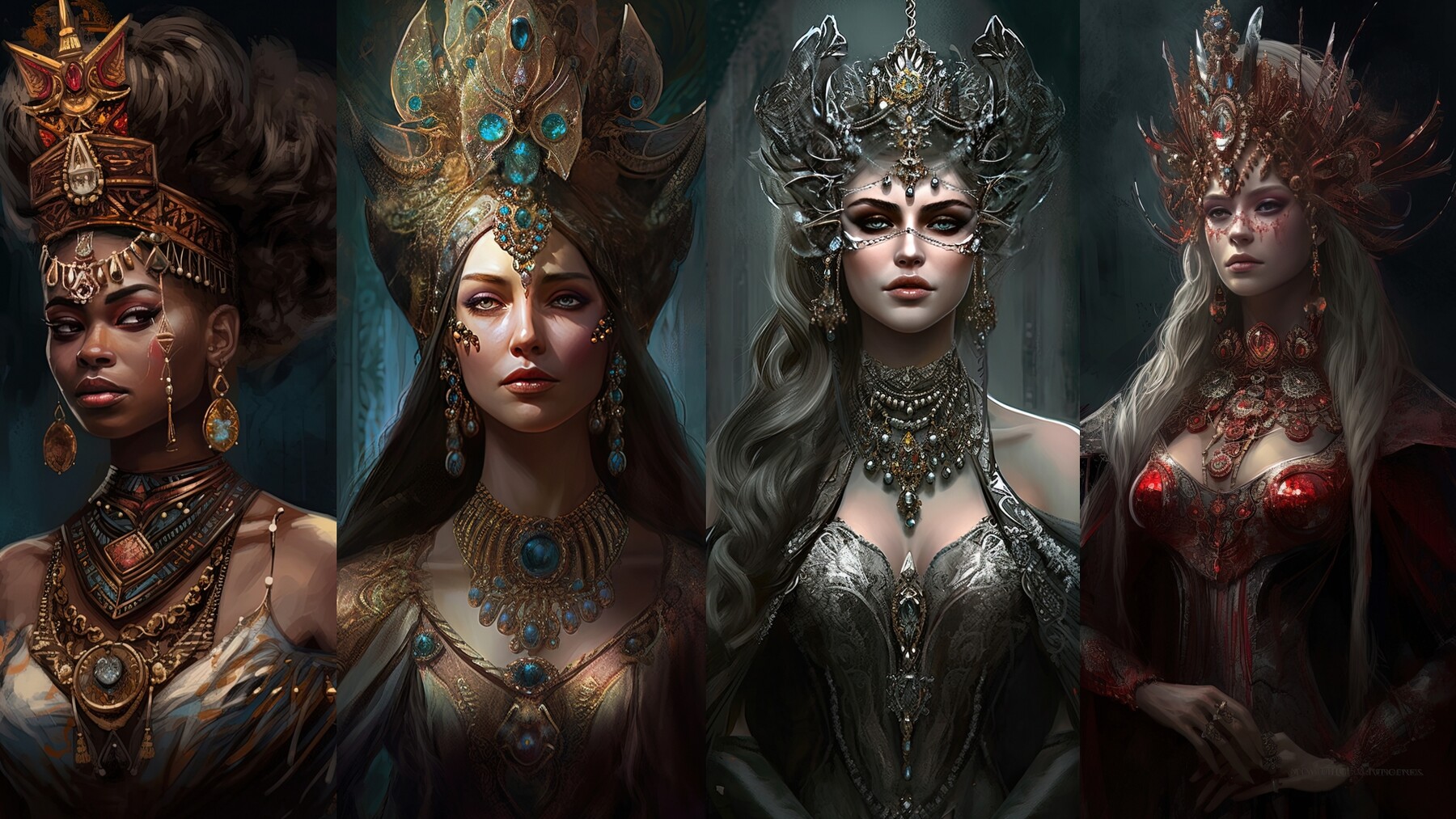 ArtStation - The Sparkling Splendor of 100 Women in Heavy Jewelry ...