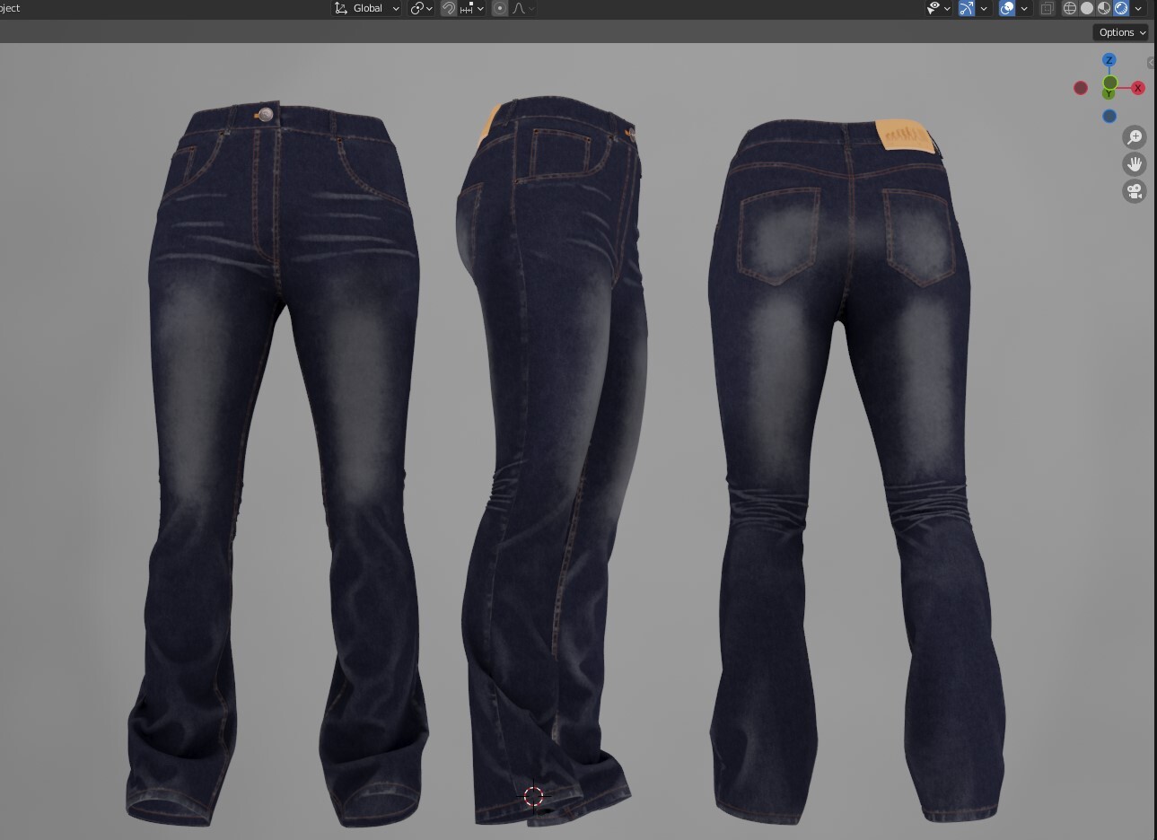 ArtStation - RETOPOLOGY bootcut female jeans (metahuman avatar ZPRJ OBJ ...