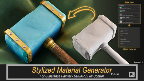 Stylized Material Generator For Substance Painter (SBSAR) Vol.3