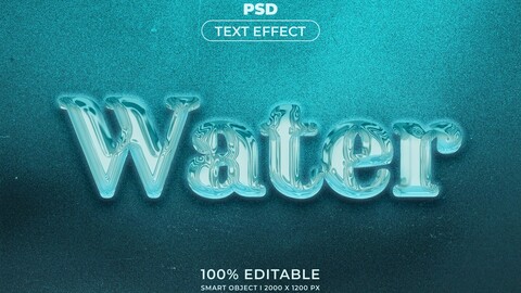 ArtStation - Water PSD Fully Editable Text Effect. Layer Style PSD ...