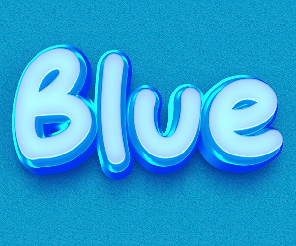 ArtStation - 3D Blue. PSD Fully Editable Text Effect. Layer Style PSD ...