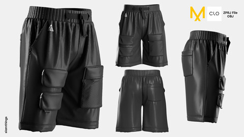 Streetwear Shorts Pants Nike ACG  #002 - Clo 3D / Marvelous Designer + OBJ / DIGITAL FASHION / FUTURE FASHION