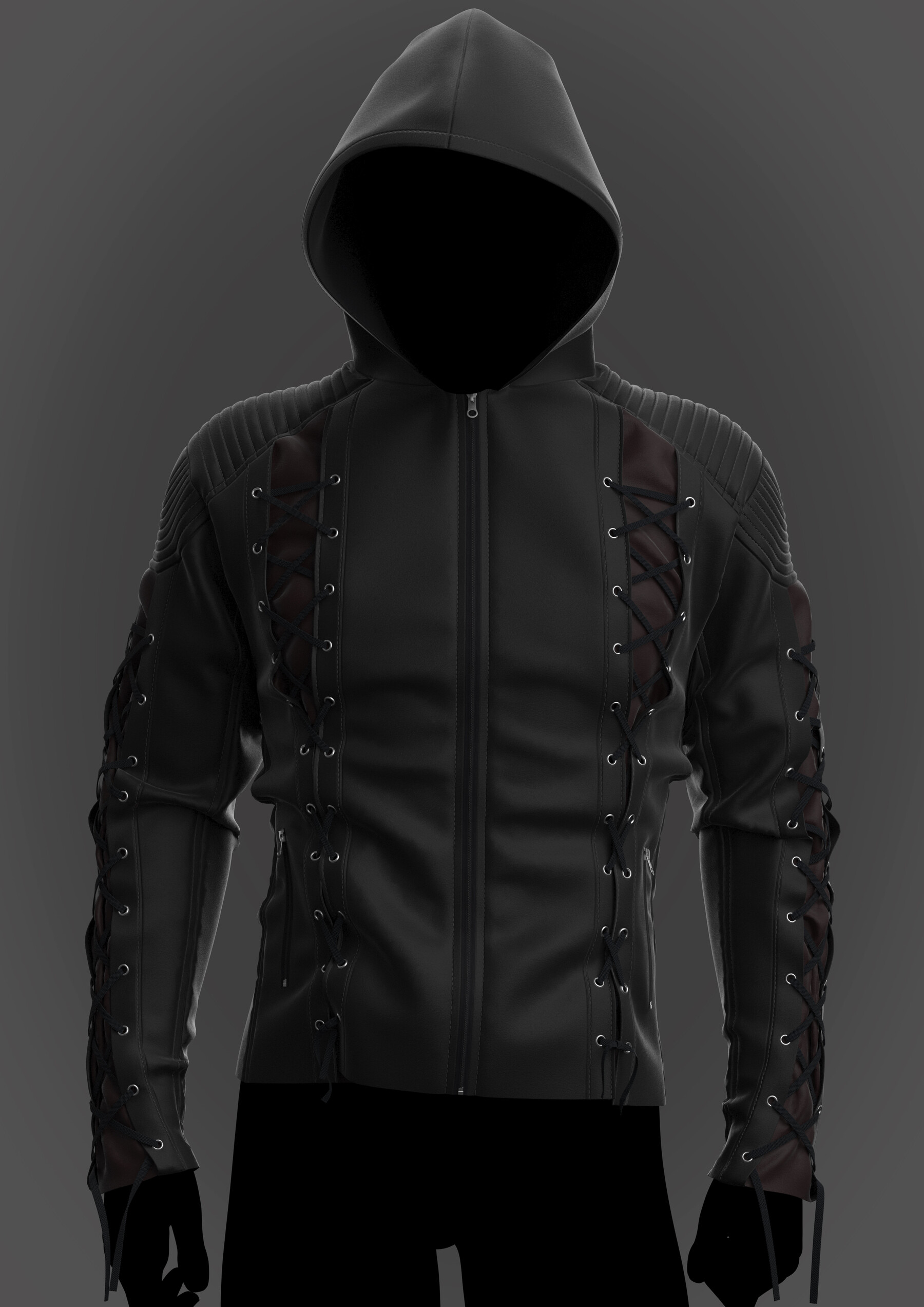 ArtStation - Leather Jacket with hood | Game Assets