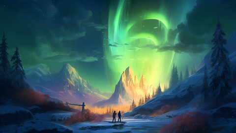 ArtStation - Twirling under the Northern Lights: A Grand Escapade 9 ...