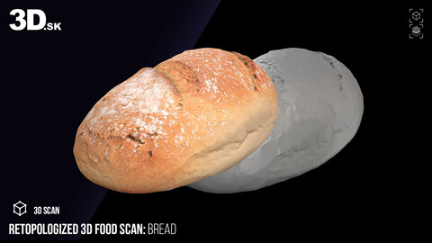 Retopologized 3D Food | Bread