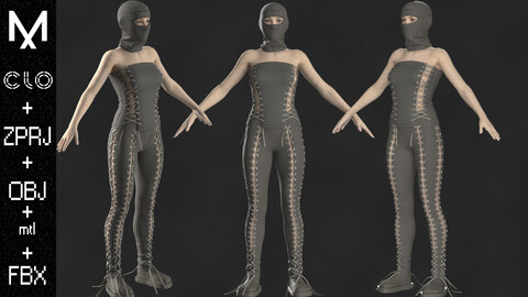 New Outfit Female OBJ mtl FBX ZPRJ