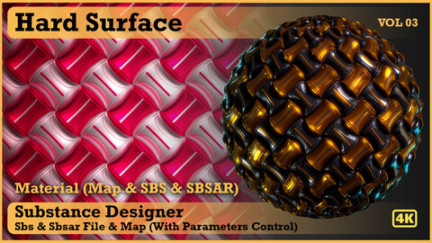 Hard Surface material - VOL 03 - Maps & SBS & SBsar (sci-fi Pattern)