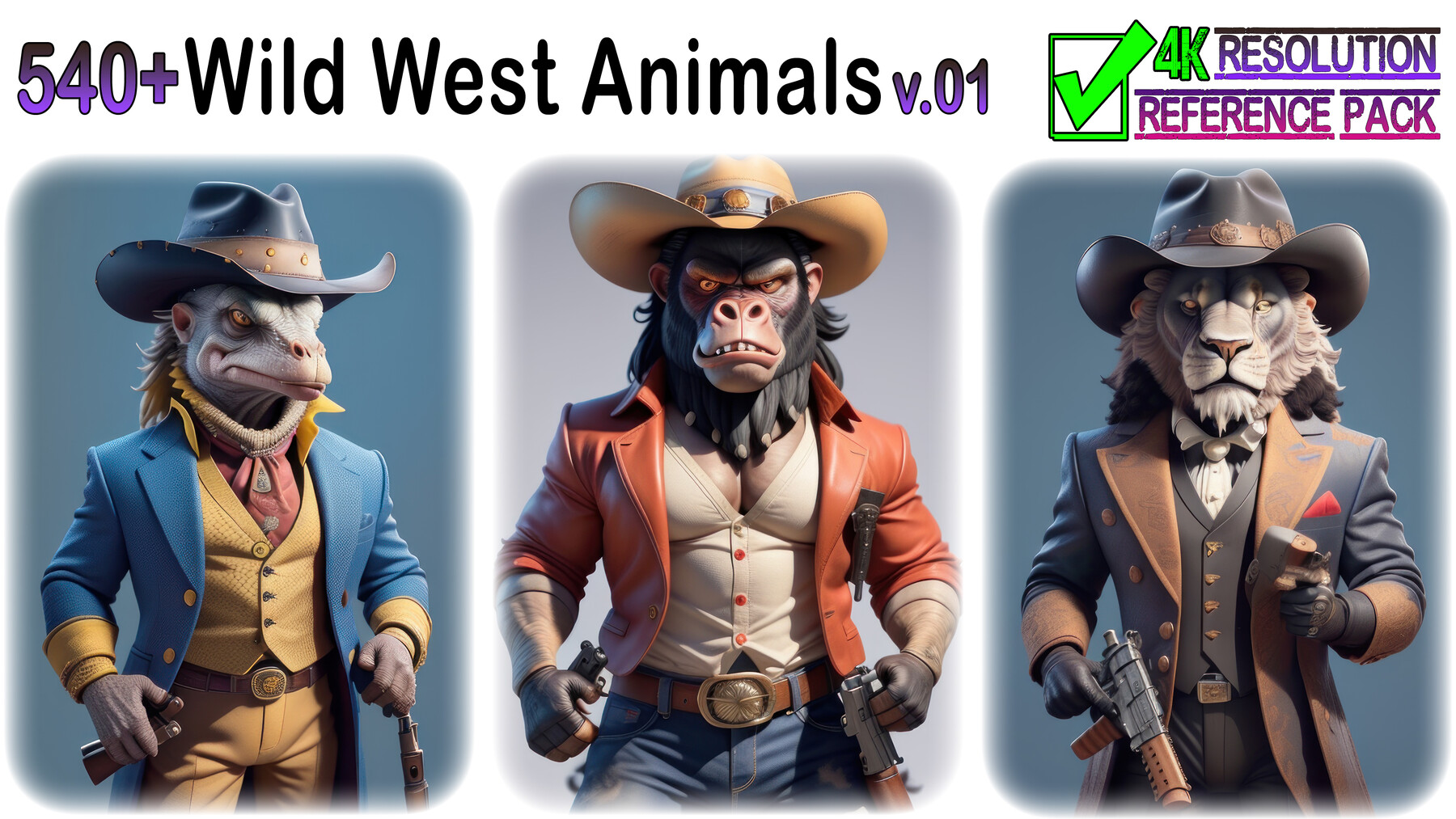 Artstation 540 Wild West Animals Images Reference Pack 4k