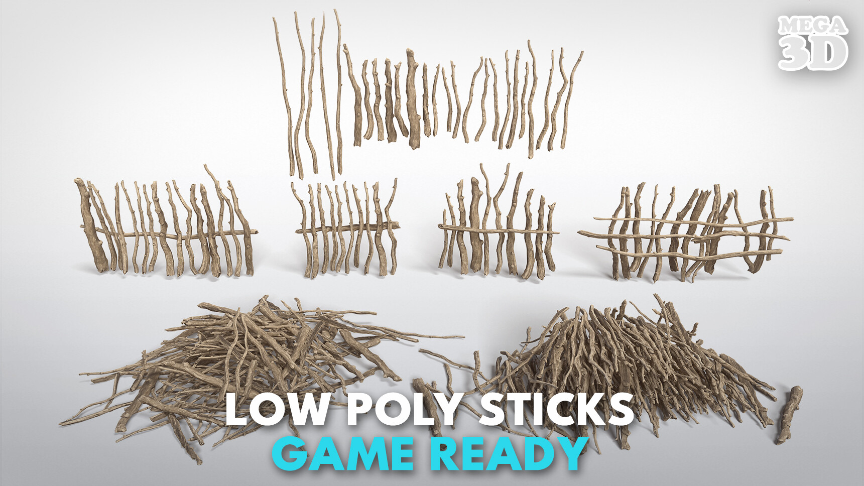 ArtStation - Low poly Sticks 230511 | Game Assets