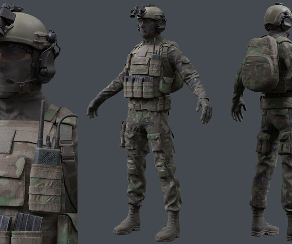 ArtStation - Modular soldier 01 | Game Assets