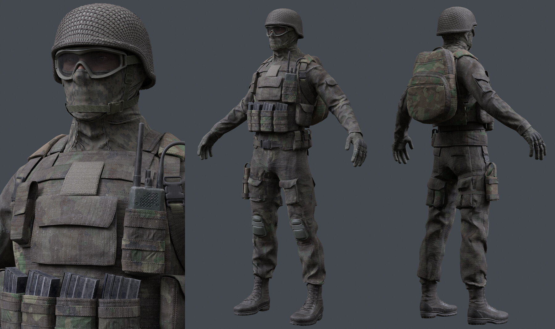 ArtStation - Modular soldier 01 | Game Assets