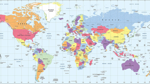 ArtStation - Color blind friendly political World Map | Artworks