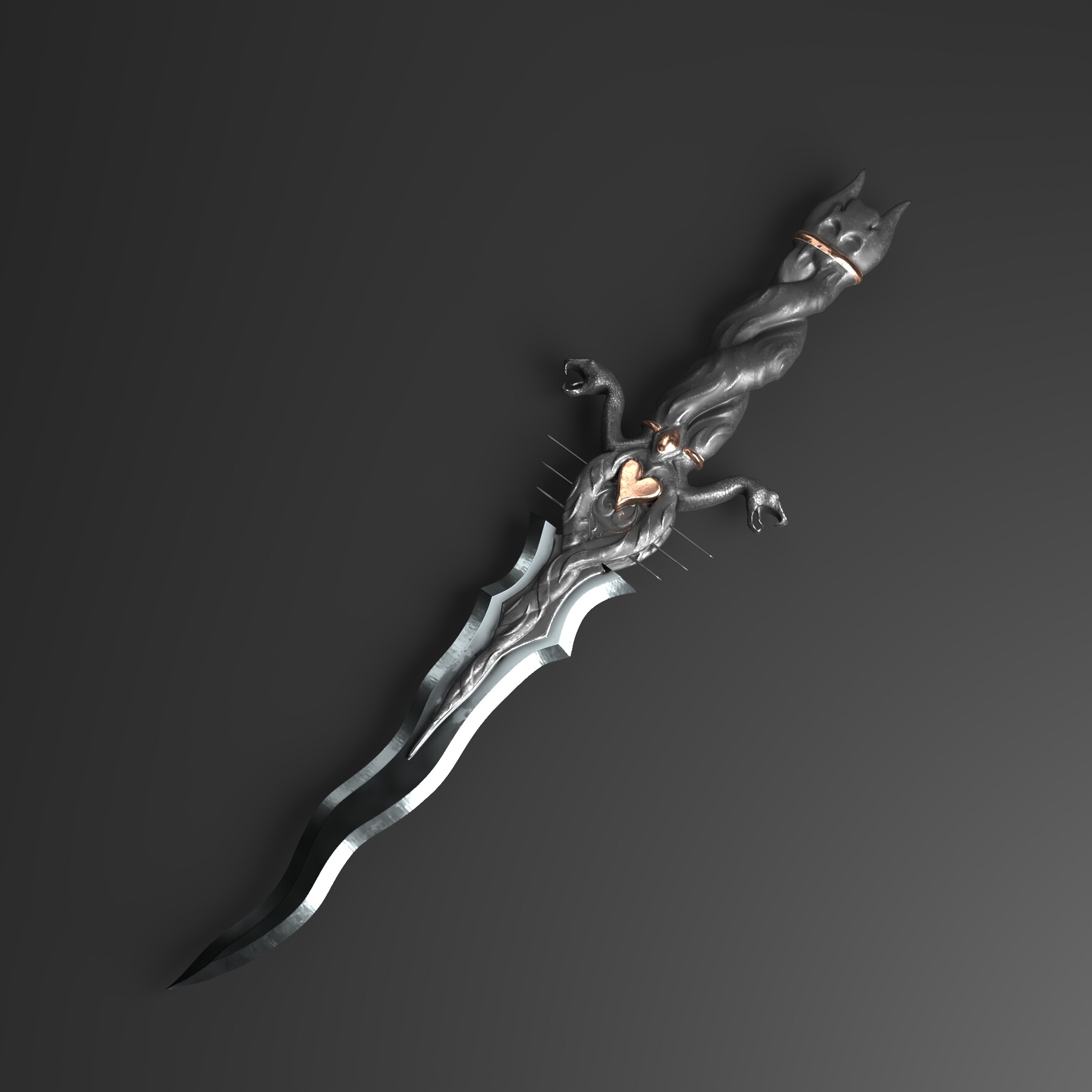 ArtStation - Serpent Dagger Low-poly 3D model | Game Assets