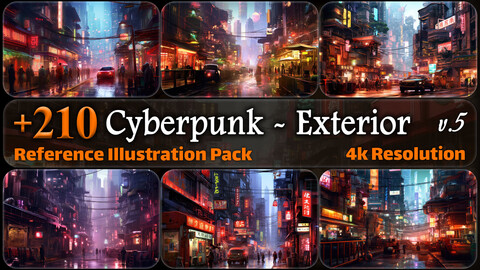 210 Cyberpunk Environment - Exterior Reference Pack | 4K | v.5