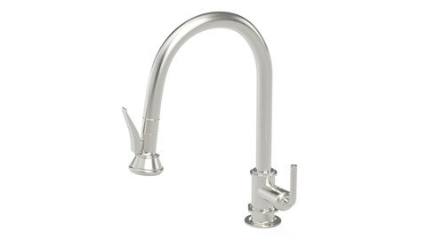 Henry’ Waterworks pull down faucet in polished nickel 3D Model