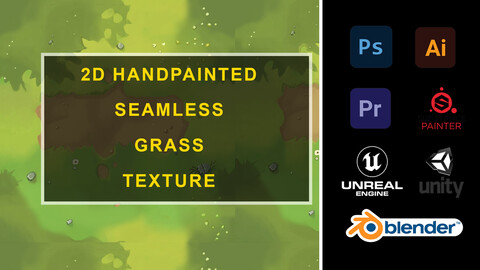 HandPainted Cartoony 2D Grass Road Texture a versatile digital asset designed to enhance your 2D game art