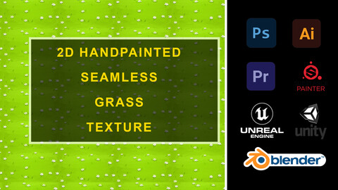 HandPainted 2D Grass with roses Texture a versatile digital asset designed to enhance your 2D platformer and puzzle game art