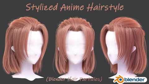 Stylized Male Hairstyle-blender Hair particles