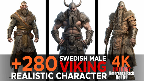 +280 Swedish Male Viking(Realistic Character) Vol.01