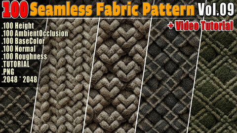 100 Seamless Fabric Pattern Vol.09 + Video Tutorial