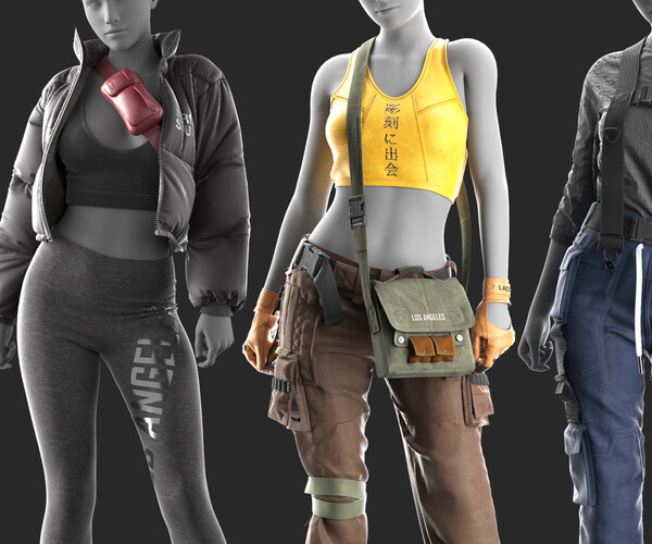 ArtStation - 3 in 1 Outfits - Marvelous / CLO Project file + Video ...